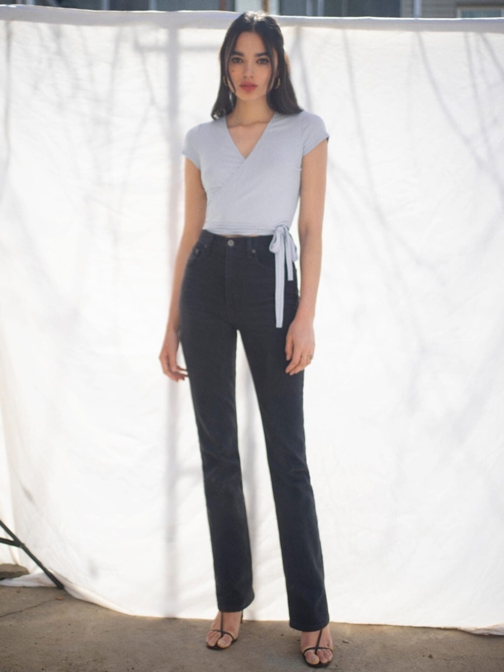 Reformation flora blue top